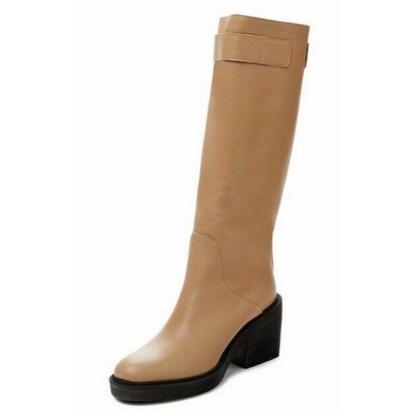🆕{Helmut Lang} Slouch Leather Block Heel Boot - Picture 12 of 13